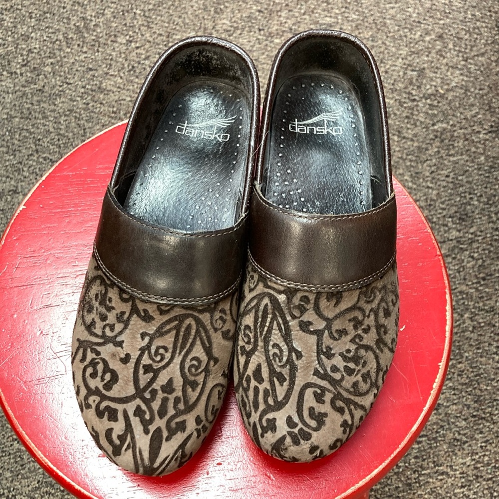 Dansko Brown Leather and Suede Mule Size 36